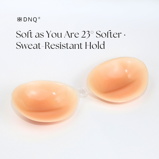 Liquid silicone push-up bra, 23° softer with a sweat-resistant hold