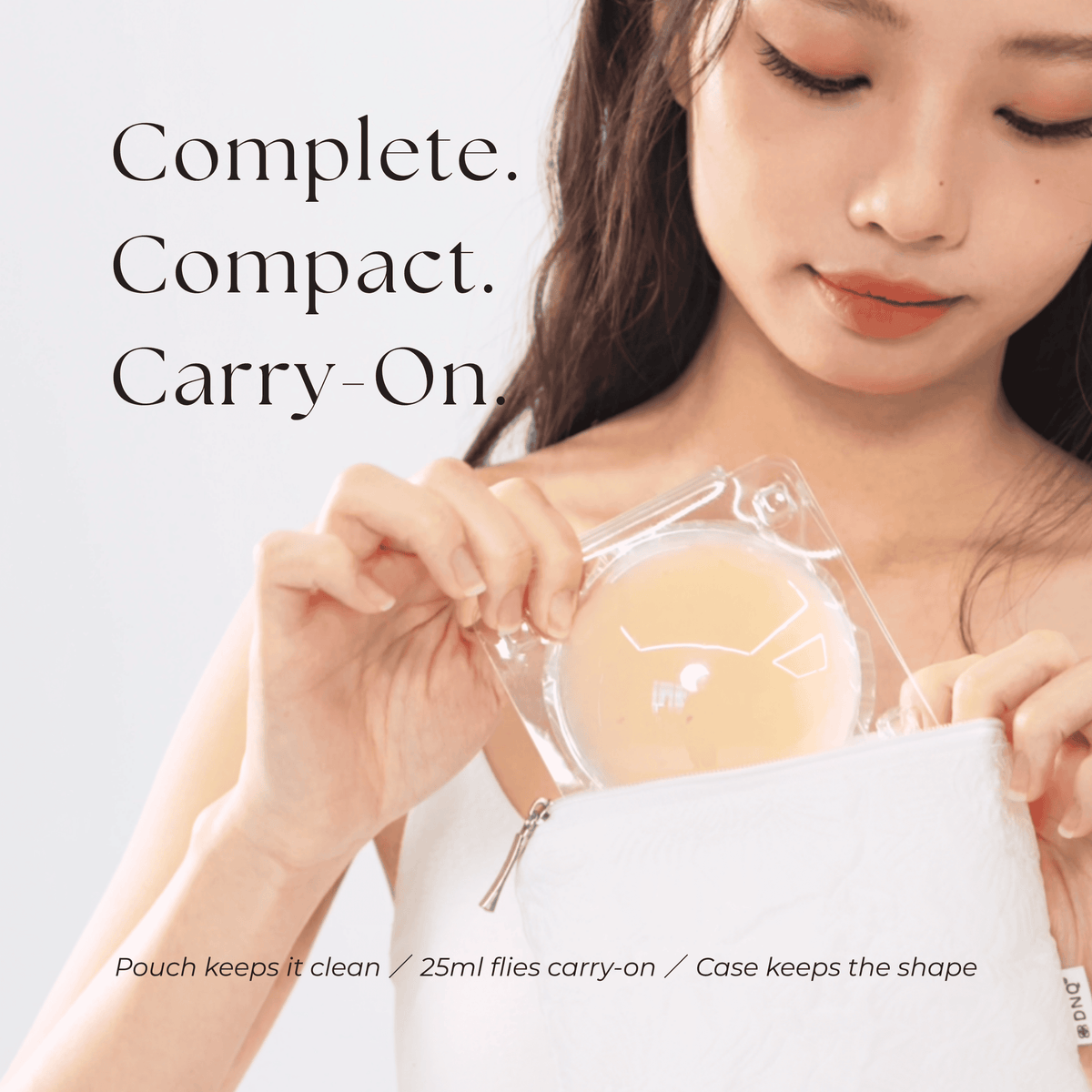 Complete, compact, carry-on — Zero's travel pouch, 25ml cleanser and case