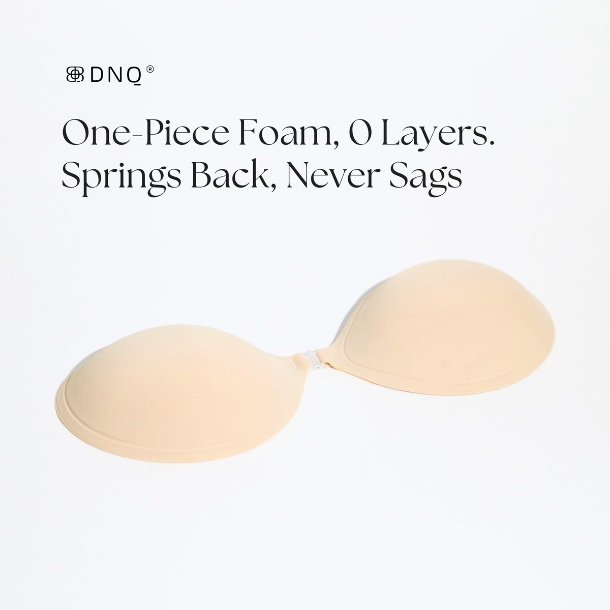 Flex high-stretch push-up bra, one-piece foam with no layers, springs back