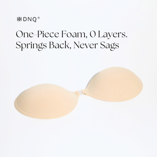 Flex high-stretch push-up bra, one-piece foam with no layers, springs back