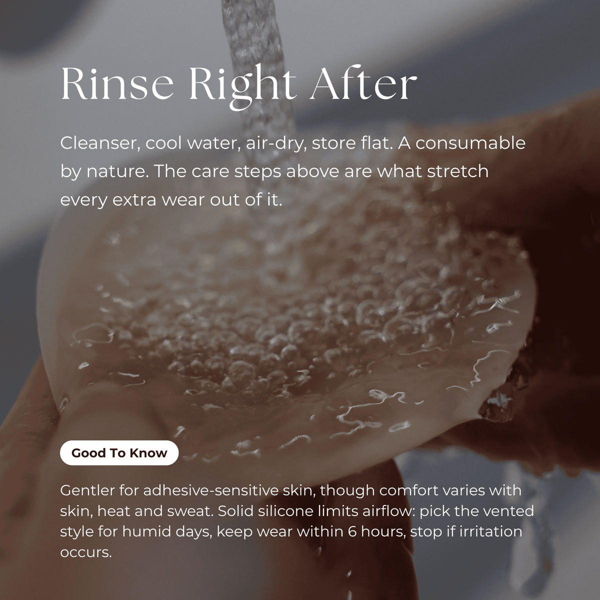 Rinse right after — how to clean, air-dry and store Zero covers